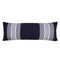 Laddha Home Designs 36" White and Blue Double Striped Lumbar Throw Pillow